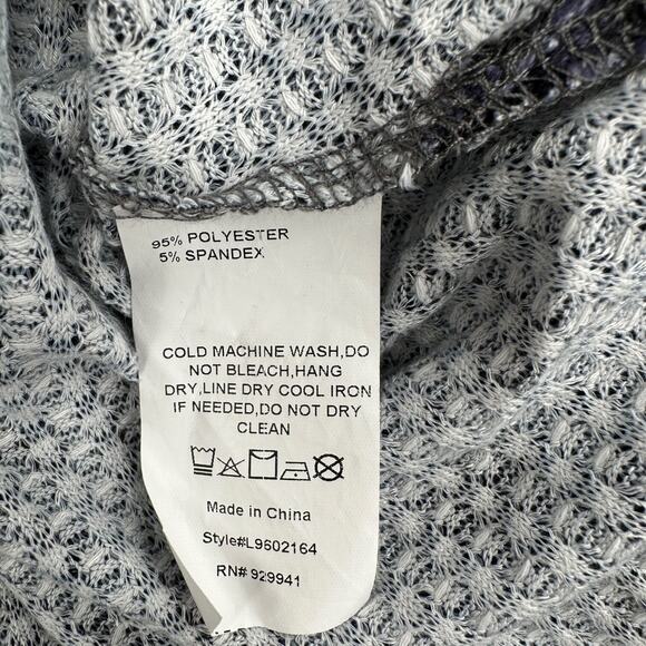 LUUKSE‎ Purple Animal Print Button-Up Henley Long Sleeve Top 1X - Picture 4 of 6